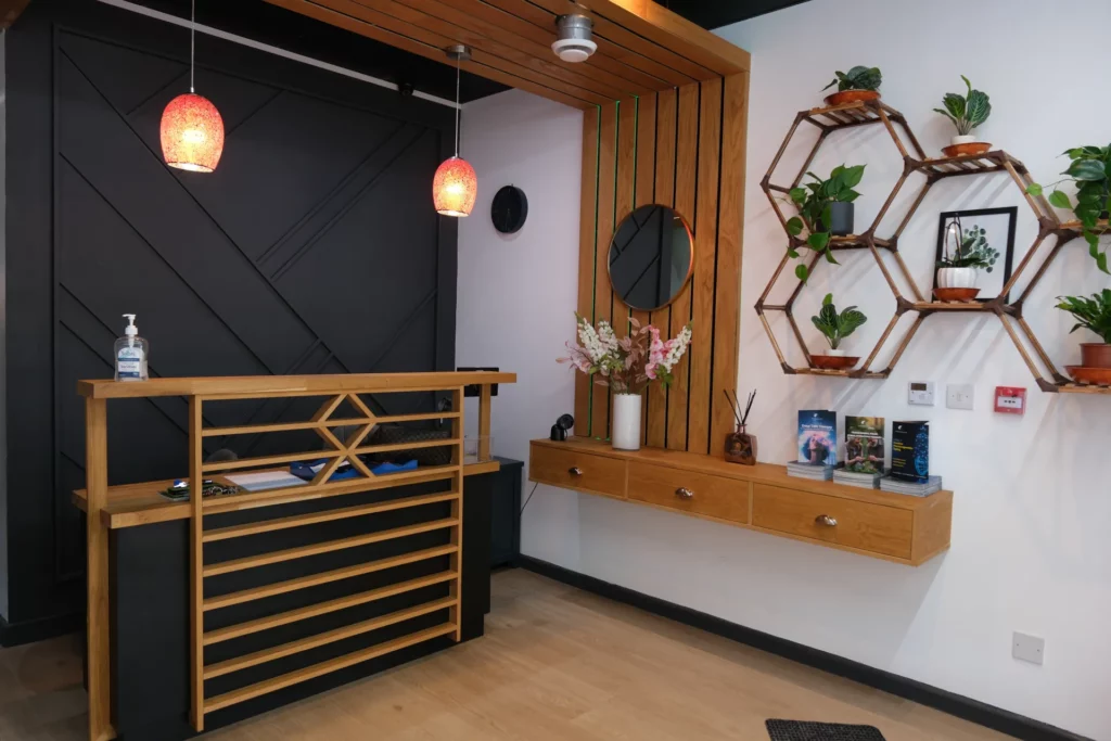 The reception desk at Birmingham Neuromodulation Clinic